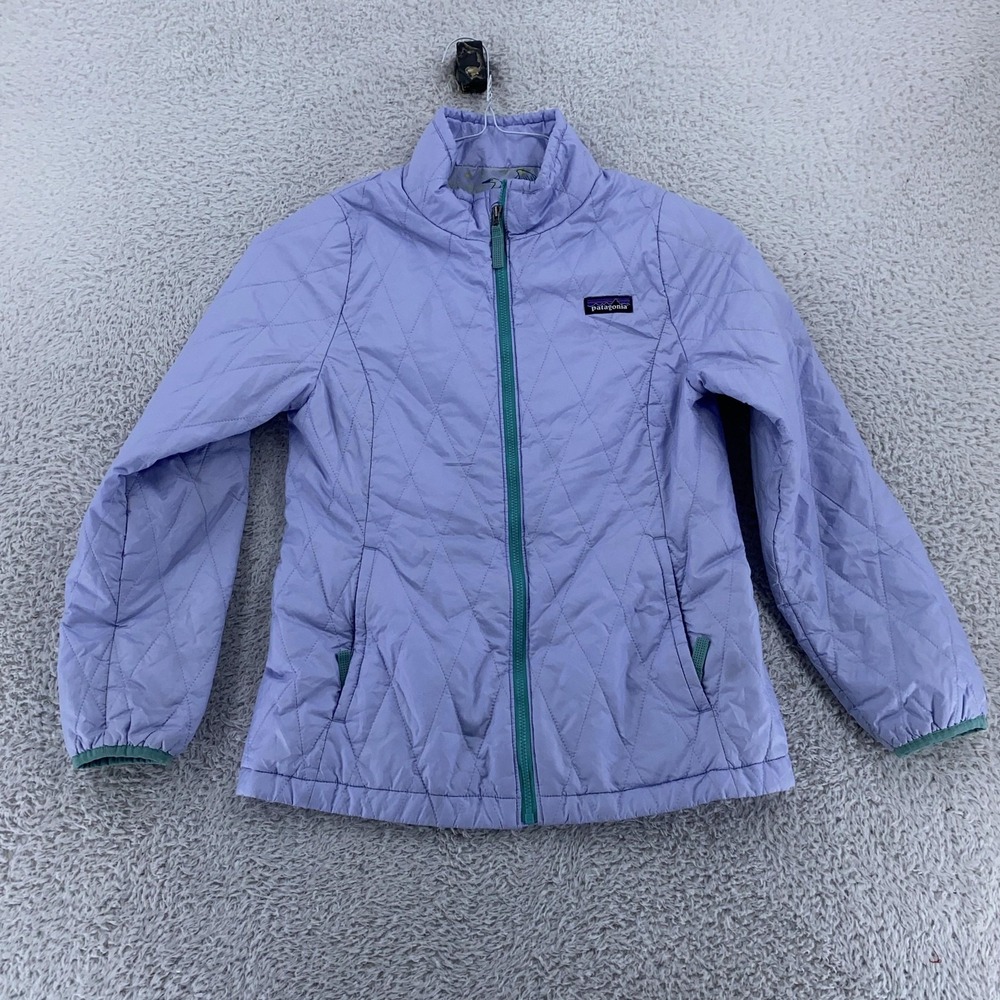 Patagonia Jacket Kids Large 12 Quilted Full Zip Outdoors Polyester